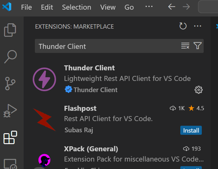install-thunder-client